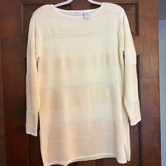 Liz Claiborne Collection Ivory Tunic Sweater Size Small - Picture 1 of 11